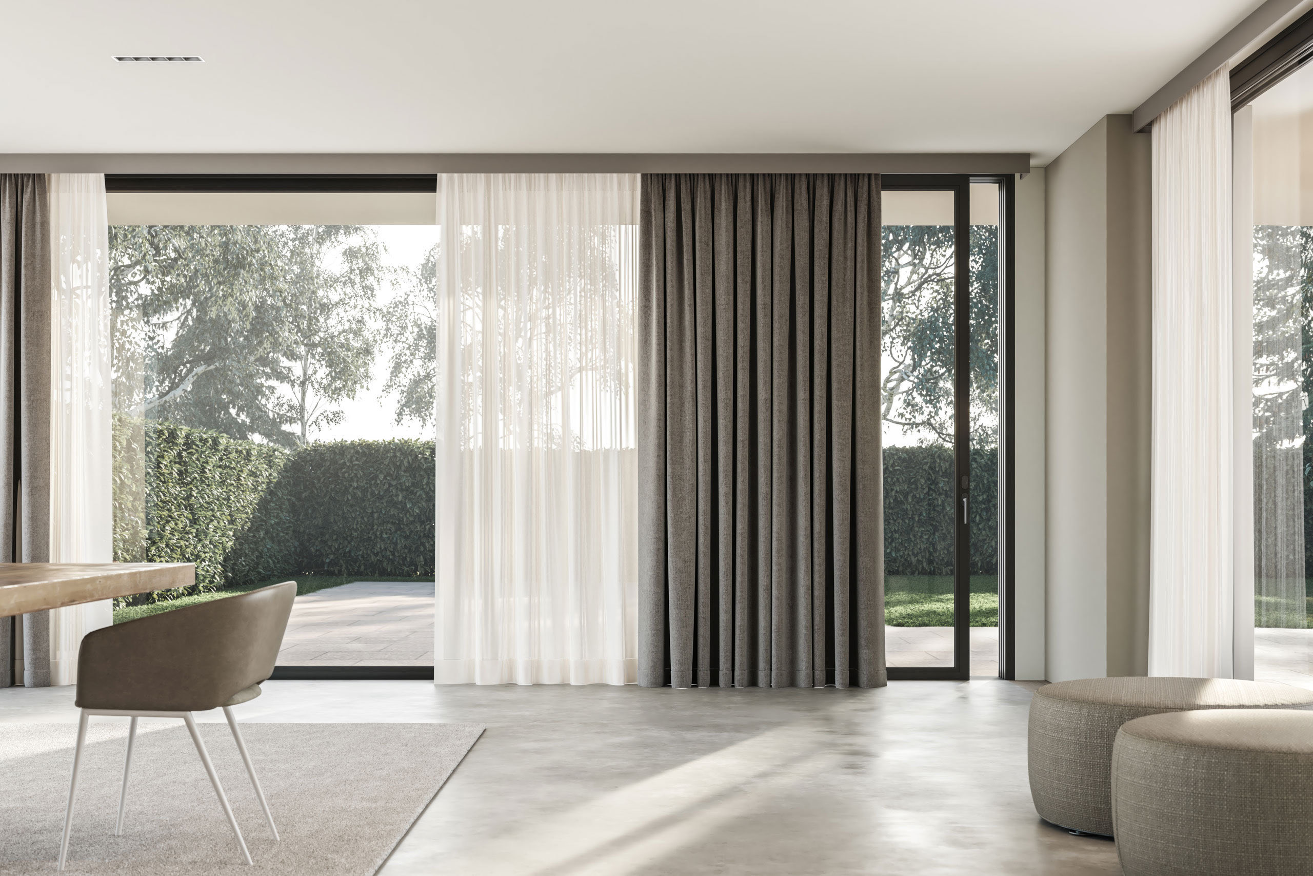 Tende arricciate effetto onda Mottura – moderna ambientazione